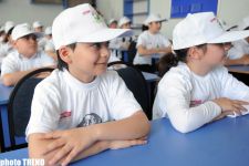 Trend BİA-nın ekoloji maarifləndirməyə dair layihəsi çərçivəsində orta məktəbdə şagirdlər üçün "açıq dərs" keçirilib (FOTO)