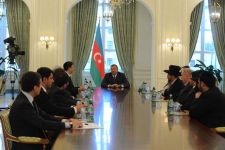 Azərbaycan Prezidenti Bakıda yəhudi məktəbinin açılışı münasibətilə qonaq gələn yəhudi icmalarının nümayəndələrini qəbul edib (FOTO)
