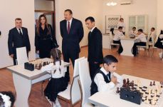 Azərbaycan Prezidenti Mingəçevir şəhərində yeni inşa olunmuş Şahmat məktəbi binasının açılışında iştirak edib (FOTO)