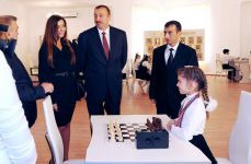 Azərbaycan Prezidenti Mingəçevir şəhərində yeni inşa olunmuş Şahmat məktəbi binasının açılışında iştirak edib (FOTO)