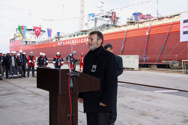 "Palmali" şirkətinin "Mübariz İbrahimov" tankeri İstanbulda suya buraxılıb (FOTO)