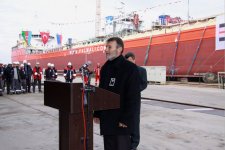 "Palmali" şirkətinin "Mübariz İbrahimov" tankeri İstanbulda suya buraxılıb (FOTO)