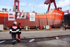 "Palmali" şirkətinin "Mübariz İbrahimov" tankeri İstanbulda suya buraxılıb (FOTO)