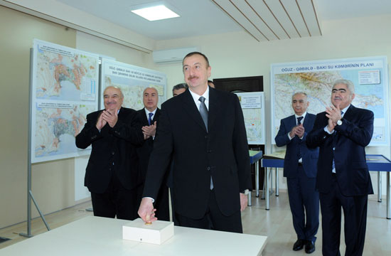 Oğuz-Qəbələ-Bakı su kəmərinin çəkilişi nəticəsində paytaxt sakinləri keyfiyyətli su ilə təmin ediləcək - Prezident İlham Əliyev (YENİLƏNİB) (FOTO)