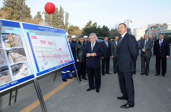 Prezident İlham Əliyev paytaxtda yeni inşa olunan bir sıra yol-nəqliyyat kompleksi obyektlərinin açılışında iştirak etmişdir (FOTO)