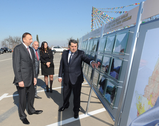 Prezident İlham Əliyev Tovuz-Böyük Qışlaq-Qaralar avtomobil yolunun açılışında iştirak edib (FOTO)