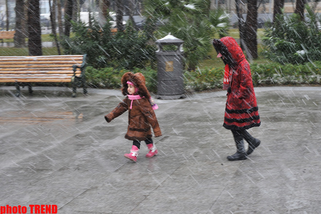 Sabah Azərbaycanın əksər rayonlarında sulu qar və qar yağması davam edəcək (FOTO)