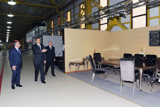 Azərbaycan Prezidenti AZMDF zavodunun və mebel fabrikinin açılışında iştirak edib (FOTO)