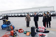 Azərbaycan Prezidenti Mülki Müdafiə Qoşunlarına döyüş bayrağının təqdim olunması mərasimində iştirak edib (FOTO)