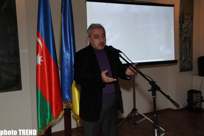 Trend BİA-nın "Sözün bitdiyi zaman" filmi Kiyevdə "Xocalı fəryadı" sərgisinin iştirakçılarına nümayiş olunub (FOTO, VİDEO)