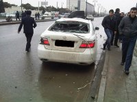 Azərbaycan paytaxtında ağır yol qəzası baş verib (FOTO)