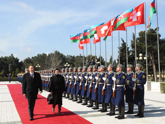 Azərbaycan rəsmi səfərdə olan İsveçrə Konfederasiyasının Prezidentinin rəsmi qarşılanma mərasimi olub (FOTO)