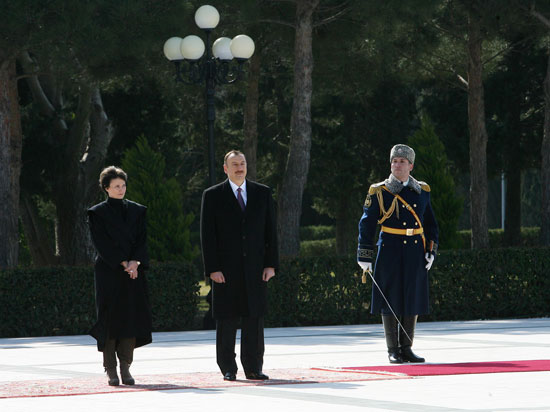 Azərbaycan rəsmi səfərdə olan İsveçrə Konfederasiyasının Prezidentinin rəsmi qarşılanma mərasimi olub (FOTO)