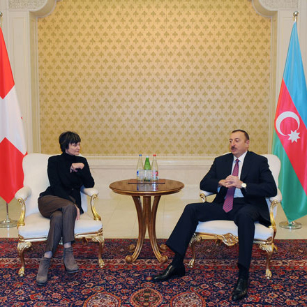 Azərbaycan və İsveçrə prezidentləri təkbətək görüşüb (FOTO)
