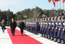 Azərbaycan rəsmi səfərdə olan İsveçrə Konfederasiyasının Prezidentinin rəsmi qarşılanma mərasimi olub (FOTO)