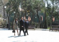Azərbaycan Prezidenti İlham Əliyev və xanımı Mehriban Əliyeva Bakıda Zabitlər parkının açılış mərasimində iştirak ediblər (FOTO)