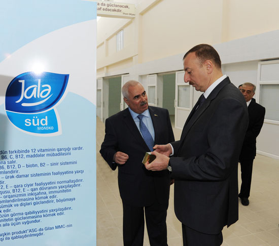 Azərbaycan Prezidenti Ağcabədidə yeni süd emalı zavodunun açılışında iştirak edib (FOTO)