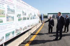 Azərbaycan Prezidenti Ağcabədi-Qaradolaq-Kəbirli avtomobil yolunun 24,5 kilometrlik hissəsinin yenidənqurmadan sonra açılışında iştirak edib (FOTO)