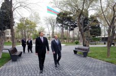 Azərbaycan Prezidenti Sovet İttifaqı Qəhrəmanı Qafur Məmmədovun adını daşıyan parkda olub (FOTO)