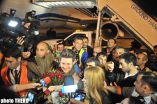 "Avroviziya 2011" mahnı müsabiqəsinin qalibləri Bakıya qayıdıblar (FOTO)