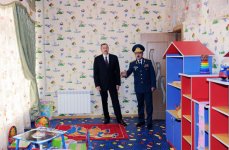 Azərbaycan Prezidenti DSX əməkdaşları üçün inşa edilmiş yeni yaşayış kompleksinin açılışında iştirak edib (FOTO)
