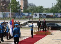 Serbiyada Azərbaycan Prezidentinin rəsmi qarşılanma mərasimi olub (FOTO)