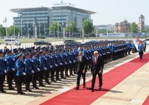 Serbiyada Azərbaycan Prezidentinin rəsmi qarşılanma mərasimi olub (FOTO)