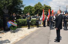 Azərbaycan Prezidenti Sloveniyanın Novo Qoritsa şəhərində Mehdi Hüseynzadənin memorialını ziyarət edib (FOTO)