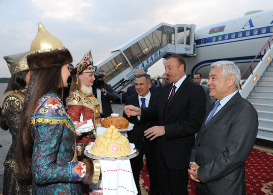 Azərbaycan Prezidenti İlham Əliyev Rusiya Federasiyasının Tatarıstan Respublikasına işgüzar səfərə gəlmişdir (FOTO)