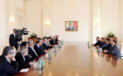 Azərbaycan Prezidenti İran İslam Şurası Məclisinin sədrini qəbul edib  (FOTO)