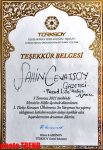TÜRKSOY rəhbəri Trend-in reportyorunu diplomla mükafatlandırdı (FOTO)