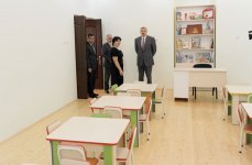 Azərbaycan Prezidenti yenidənqurmadan sonra istifadəyə verilmiş 259 nömrəli uşaq bağçasındakı şəraitlə tanış olub (FOTO)