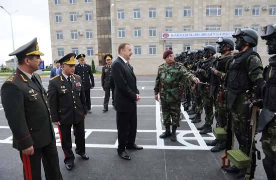 Prezident İlham Əliyev Qubada Daxili Qoşunların "N" saylı hərbi şəhərciyinin açılışında iştirak edib (FOTO)