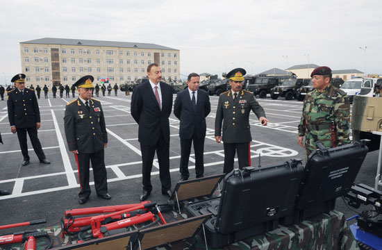 Prezident İlham Əliyev Qubada Daxili Qoşunların "N" saylı hərbi şəhərciyinin açılışında iştirak edib (FOTO)