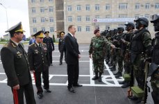 Prezident İlham Əliyev Qubada Daxili Qoşunların "N" saylı hərbi şəhərciyinin açılışında iştirak edib (FOTO)