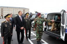 Prezident İlham Əliyev Qubada Daxili Qoşunların "N" saylı hərbi şəhərciyinin açılışında iştirak edib (FOTO)