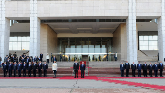 Qazaxıstanda rəsmi səfərdə olan Azərbaycan Prezidentinin Almatıda rəsmi qarşılanma mərasimi olub (FOTO)