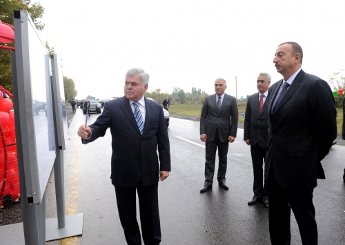 Prezident İlham Əliyev Ağdaş-Ləki avtomobil yolunun 12 kilometrlik hissəsinin açılışında iştirak edib (FOTO)