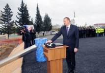 Prezident İlham Əliyev Ucarda su-kanalizasiya sistemləri kompleksinin təməlqoyma mərasimində iştirak edib (FOTO)