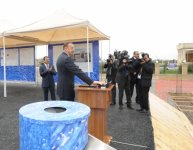 Prezident İlham Əliyev Ucarda su-kanalizasiya sistemləri kompleksinin təməlqoyma mərasimində iştirak edib (FOTO)