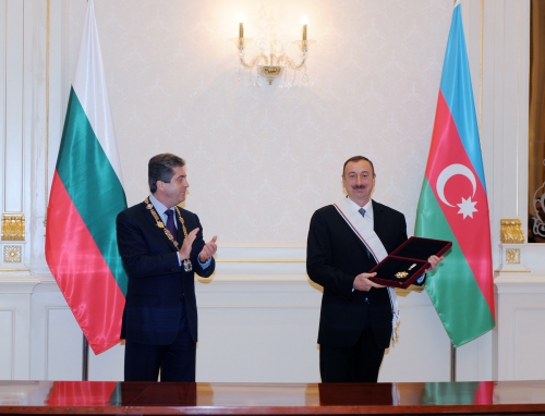 Azərbaycan və Bolqarıstan prezidentlərinin ali ordenlərlə təltif olunma mərasimi keçirilib (ƏLAVƏ OLUNUB)(FOTO)