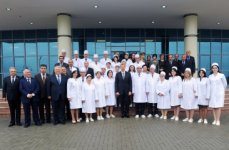 Azərbaycan Prezidenti Şəkidə mərkəzi xəstəxananın açılışında iştirak edib (FOTO)
