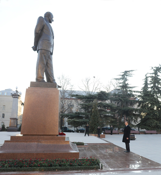 Prezident İlham Əliyevin Gəncə şəhərinə səfəri başlayıb (FOTO)