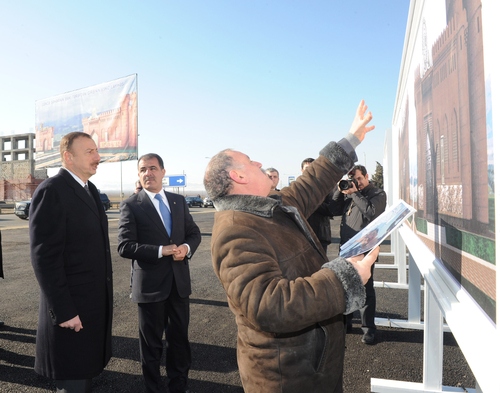Azərbaycan Prezidenti Gəncədə "Qala" kompleksinin tikinti işlərinin gedişi ilə maraqlanıb (FOTO)