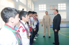 Azərbaycan Prezidenti Goranboy şəhər 3 nömrəli tam orta məktəbin yeni binasının açılışında iştirak edib (FOTO)