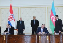 Azərbaycan və Xorvatiya arasında üç sənəd imzalanıb (FOTO)