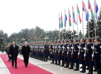 Xorvatiya Prezidentinin Bakıda rəsmi qarşılanma mərasimi olub (FOTO)
