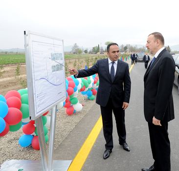İlham Əliyev Ağstafada Poylu-Xətai-Yenigün-Aşağı Göyçəli avtomobil yolunun açılışında iştirak edib (FOTO)