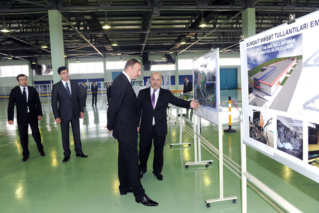 Prezident İlham Əliyev Sumqayıtda bir sıra zavodların açılışında iştirak edib (ƏLAVƏ OLUNUB) (FOTO)