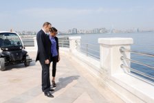 Azərbaycan Prezidenti və xanımı Dənizkənarı Milli Parkın yeni tikilən hissəsinin açılışında iştirak ediblər (FOTO)